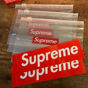 Supreme Ziploc Bags (3) and Box Logo Stick…